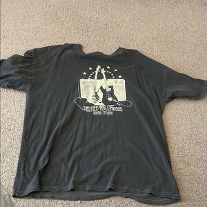 PacSun Black Graphic Tee with Cream Guitar Print